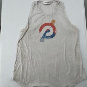 PELOTON womens Racerback White tank top athletic logo shirt size: Medium